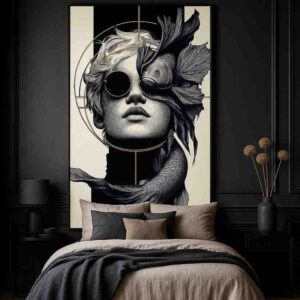 Eclipse of Silence – Surreal Contemporary Portrait Canvas