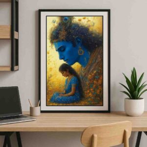 Divine Stillness – Krishna & Radha Meditative Wall Art