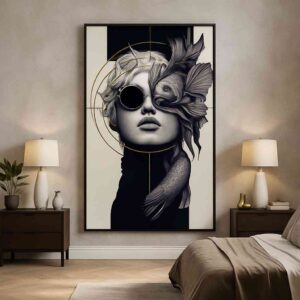 Eclipse of Silence – Surreal Contemporary Portrait Canvas