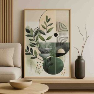 Geometric Botanical Abstract Wall Art - Image 2