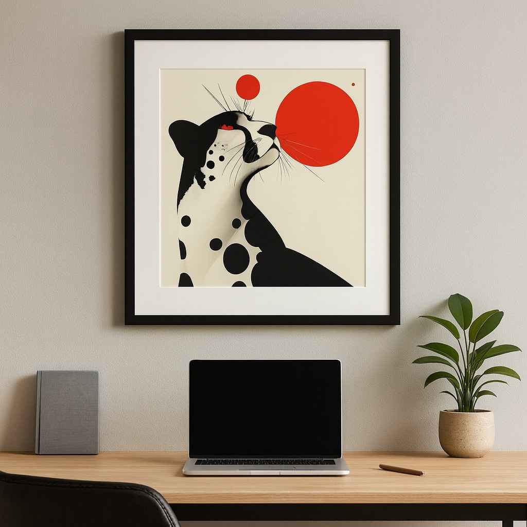 arteriya - 2025-12-24T132222.063 Minimalist cat wall art, modern animal canvas painting, abstract cat wall décor, modern wall painting for office, large canvas painting 30x48 inch, premium framed wall art, quirky wall décor, contemporary animal artwork, designer wall art for home, statement wall art