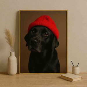 Dog wall art, quirky dog canvas painting, modern animal wall art, large canvas painting 30x48 inch, pet wall décor, premium framed wall art, contemporary dog artwork, minimalist wall art for home, statement wall art, designer wall art for living room