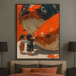 Modern abstract wall art 30x48 inch, contemporary canvas painting, luxury wall art for living room, abstract storytelling art, premium framed canvas painting, modern home décor wall art India