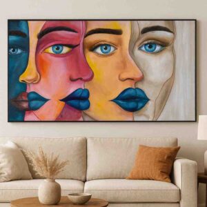 Modern Abstract Face Contemporary Canvas Wall Art - Image 3