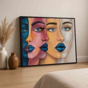 Modern Abstract Face Contemporary Canvas Wall Art - Image 4