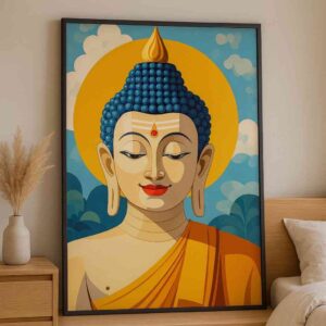 buddha wall art, buddha canvas painting, spiritual wall décor, meditation artwork, modern buddha painting, buddhist canvas art, contemporary spiritual artwork, peaceful wall painting, yoga room décor, lord buddha portrait, luxury spiritual canvas, mindfulness wall art, zen home décor, premium canvas painting, calming spiritual artwork