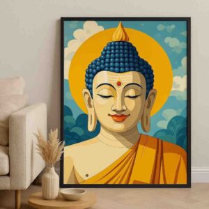 buddha wall art, buddha canvas painting, spiritual wall décor, meditation artwork, modern buddha painting, buddhist canvas art, contemporary spiritual artwork, peaceful wall painting, yoga room décor, lord buddha portrait, luxury spiritual canvas, mindfulness wall art, zen home décor, premium canvas painting, calming spiritual artwork