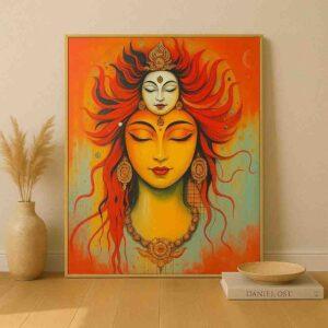 goddess wall art, spiritual canvas painting, divine feminine artwork, contemporary spiritual portrait, meditation wall décor, sacred goddess painting, luxury spiritual wall art, modern goddess canvas, mystical portrait artwork, yoga room wall art, contemporary divine art, premium canvas painting, artistic spiritual décor, statement goddess artwork, modern spiritual canvas
