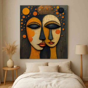 Contemporary Abstract Face Painting | Modern Portrait Canvas Wall Art - Image 4