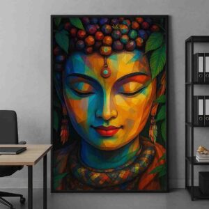 Colorful Buddha Wall Painting for Living Room